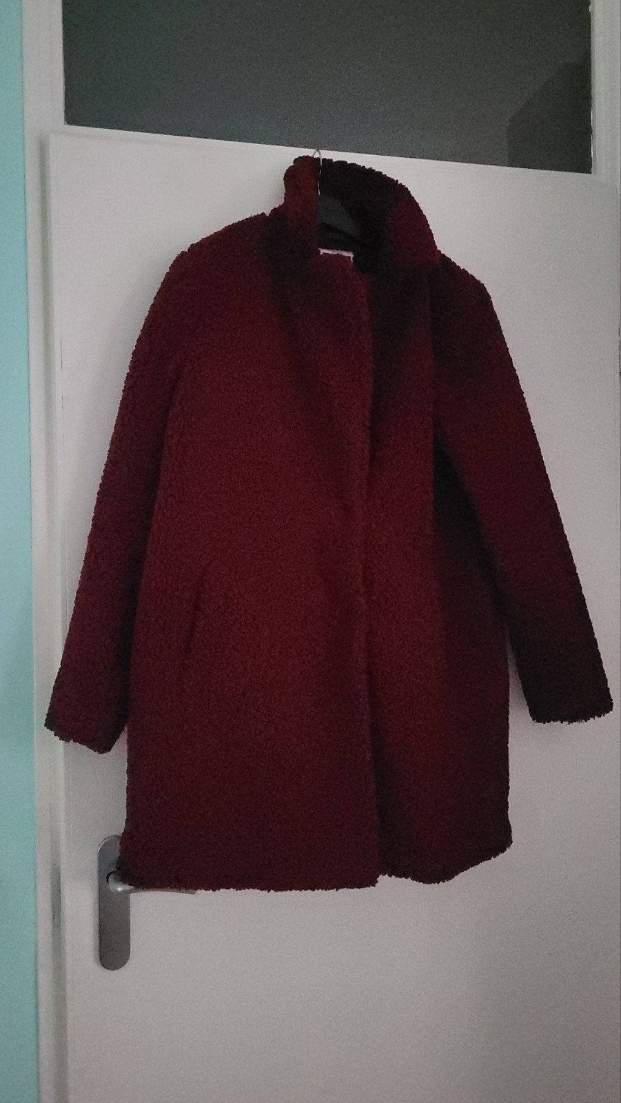 teddy coat, winterjas, maat 38, burundy red, Noisy May, Kleding | Dames, Maat 38/40 (M), Nieuw, Ophalen of Verzenden, Rood