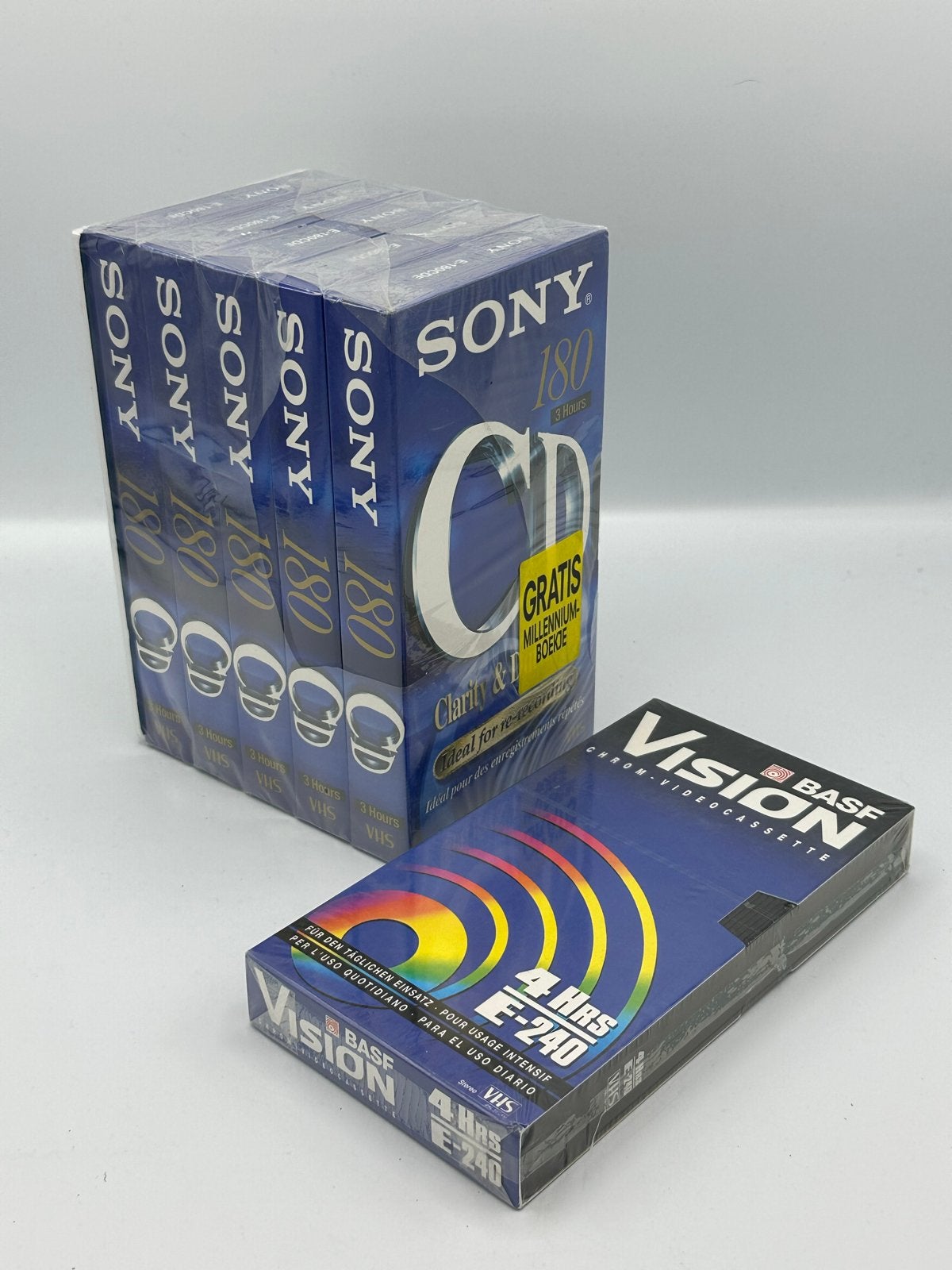 Nieuwe Sony en BASF VHS videobanden - 6 stuks, Cd's en Dvd's, VHS | Film, Alle leeftijden, Ophalen of Verzenden, Nieuw in verpakking