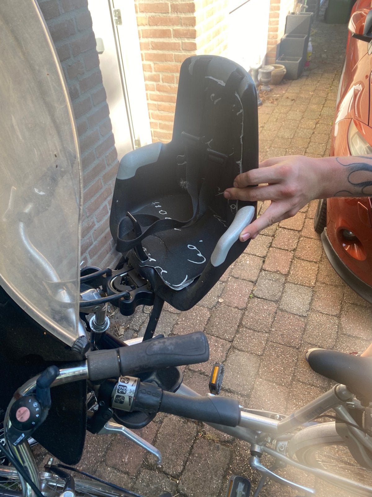 Bobike fietskinderstoeltje met windscherm, Ophalen, Gebruikt, Voorzitje