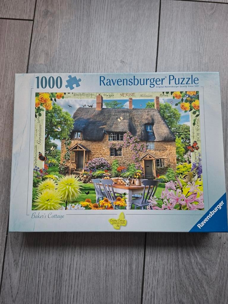 Ravensburger Legpuzzel 1000 stukjes - Baker's Cottage, Hobby en Vrije tijd, Denksport en Puzzels, Ophalen of Verzenden, 500 t/m 1500 stukjes