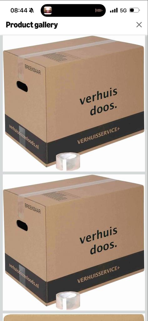 10 nieuwe verhuisdozen 60L, Ophalen, Doos, 40 tot 60 cm, 50 tot 75 cm