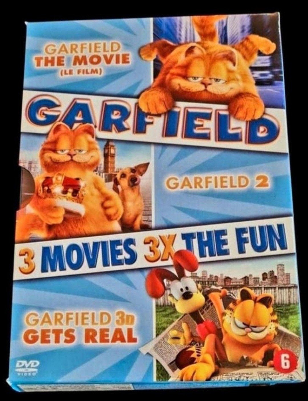 GARFIELD - 3 DVD'S IN 1 BOX, Alle leeftijden, Ophalen of Verzenden, Gebruikt