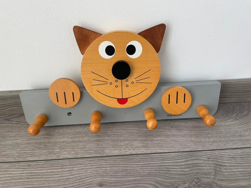 Houten kapstok kat/poes zgan, Ophalen of Verzenden, Zo goed als nieuw, Kapstokje