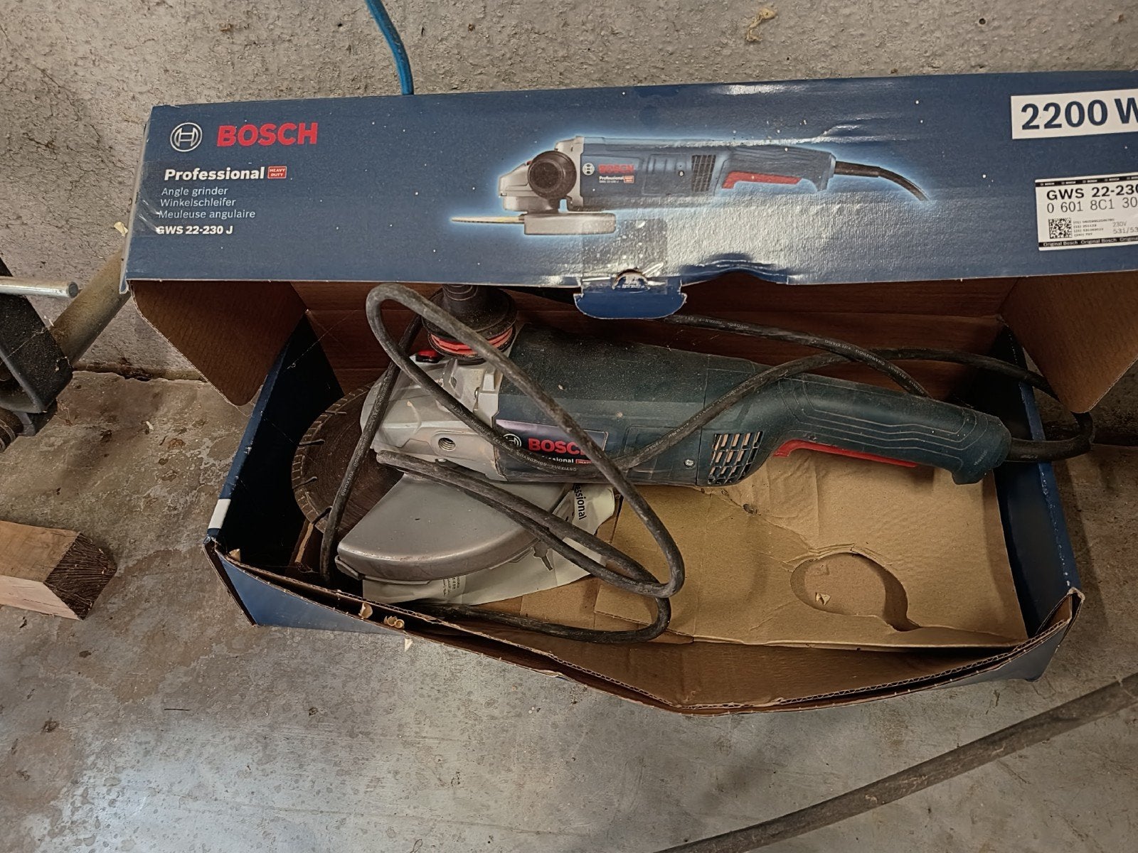 Bosch Professional GWS 22-230 J Haakse Slijper 2200W, Ophalen, Gebruikt, 1000 watt of meer, Haakse handslijpmachine