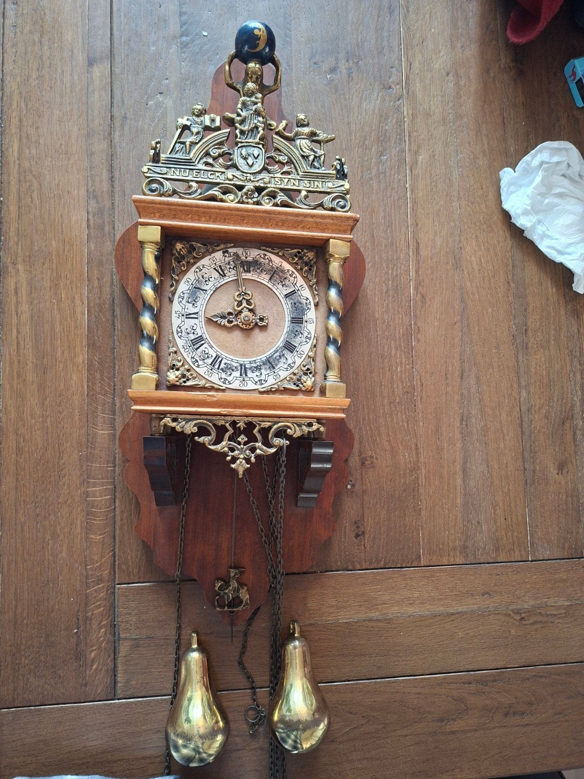 vintage Zaanse wandklok. Compleet met gewichten!, Antiek en Kunst, Ophalen