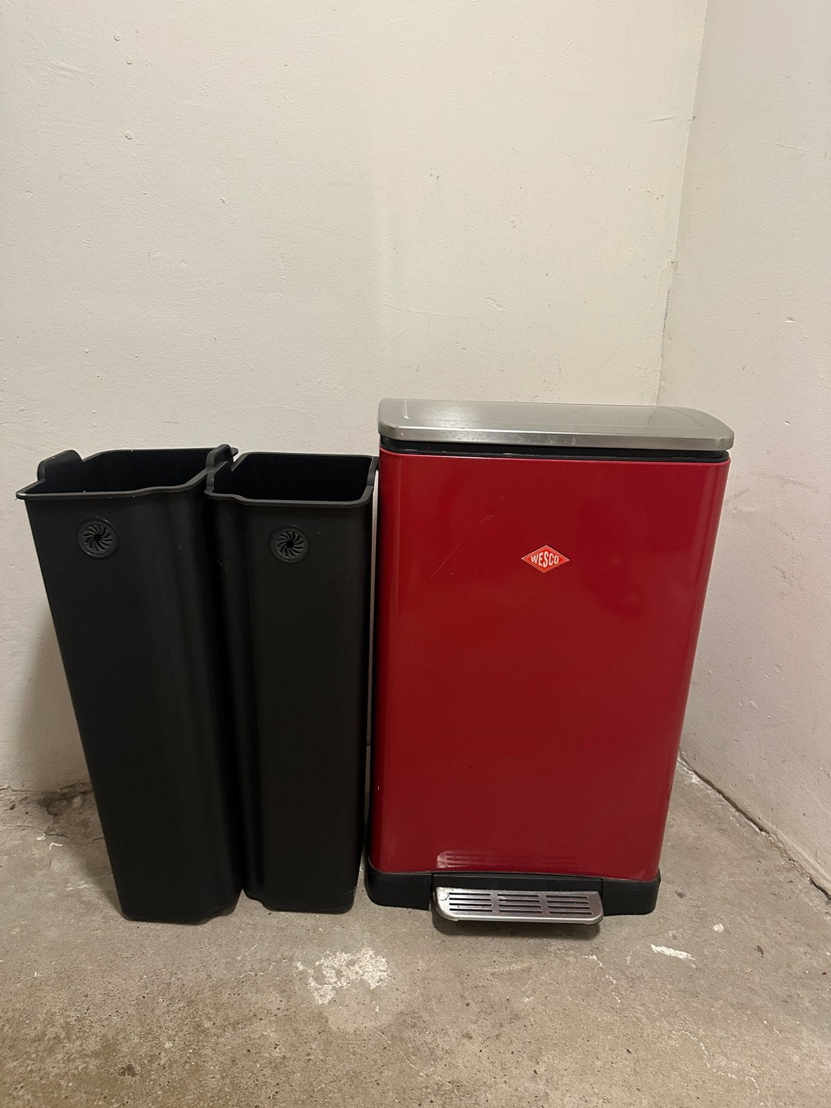 Wesco big double boy rood, 40 liter of meer, Ophalen, Zo goed als nieuw, Kunststof