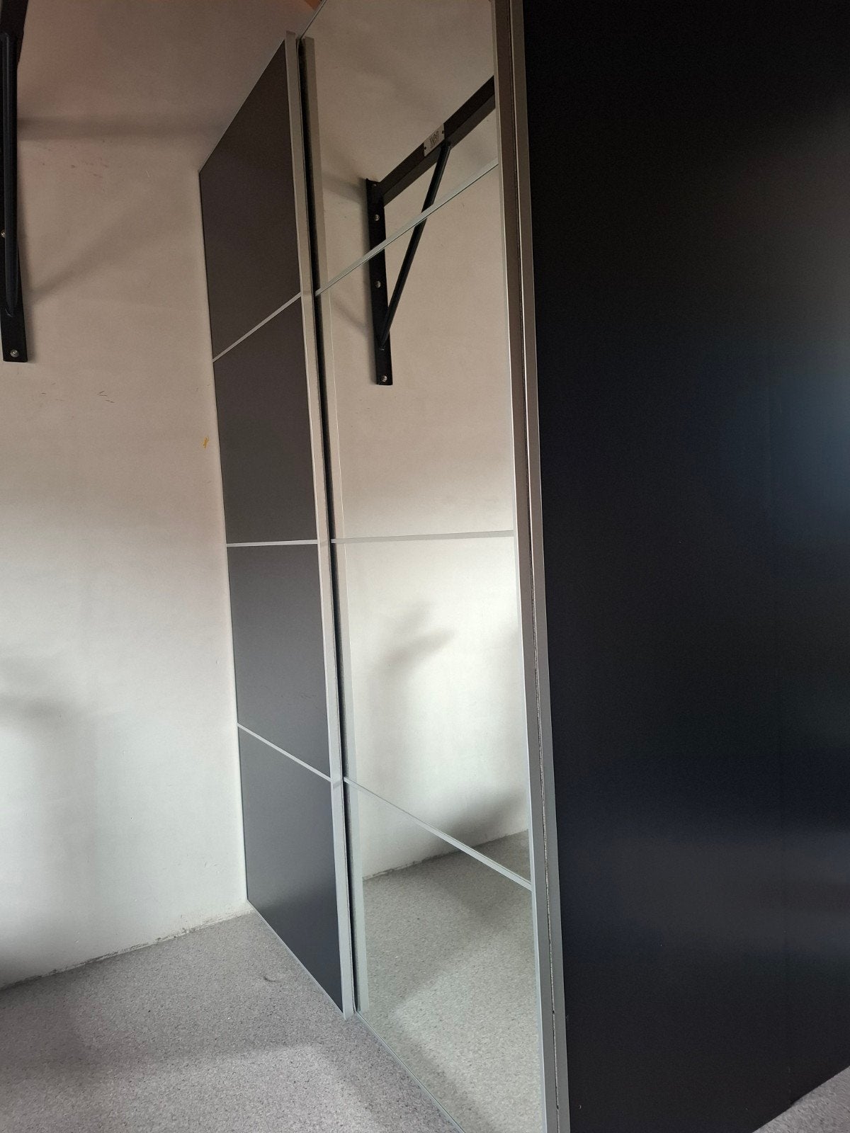 2 IKEA PAX Kledingkasten met schuifdeuren spiegel/zwartbruin, Ophalen, Overige materialen, Gebruikt, 100 tot 150 cm