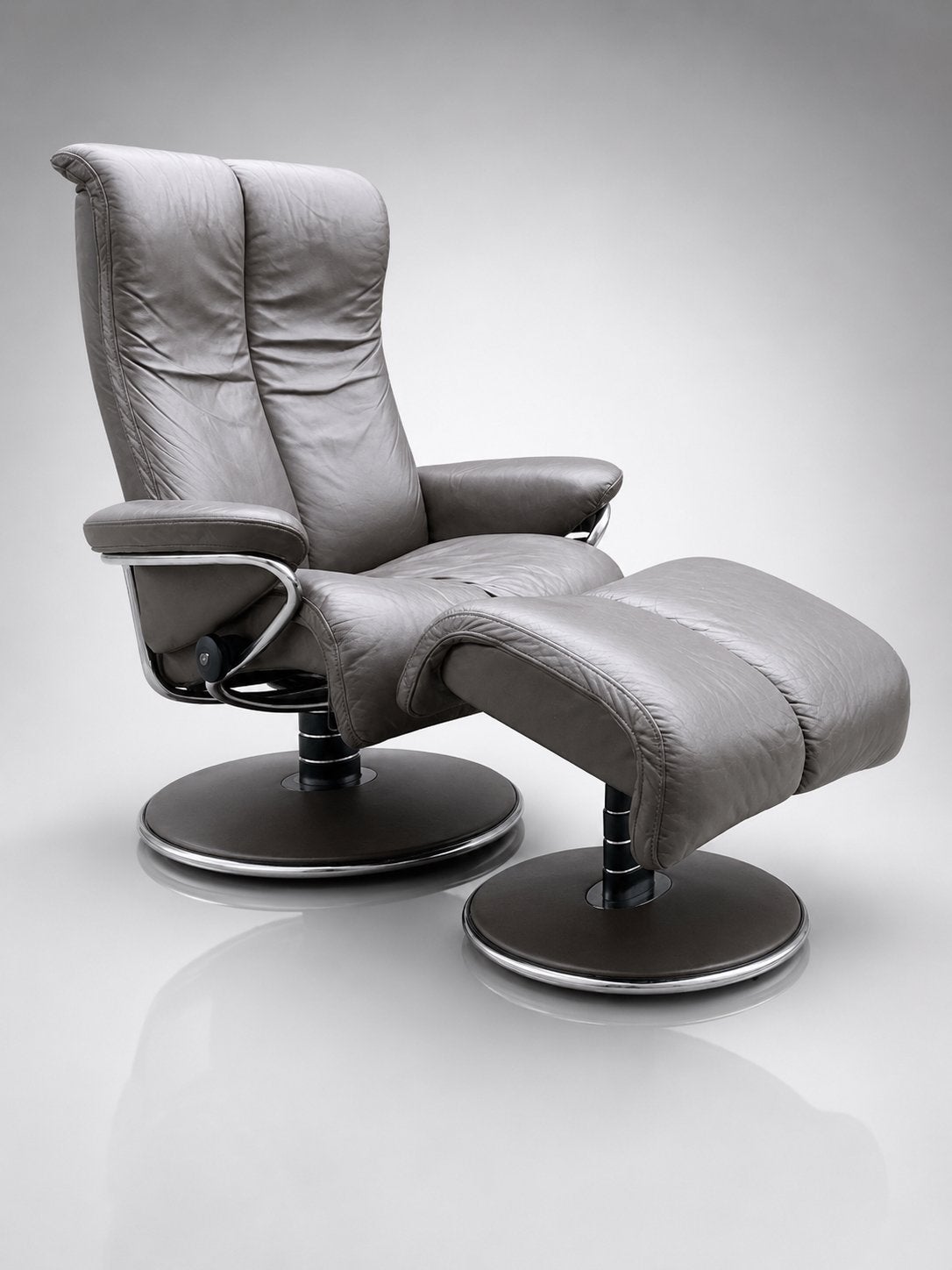 Schitterende Stressless Blues & Hocker, Ophalen of Verzenden, 75 tot 100 cm, Leer