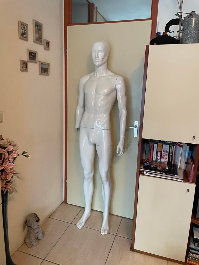 Etalagepop man 2.00m - mist hand, Ophalen of Verzenden