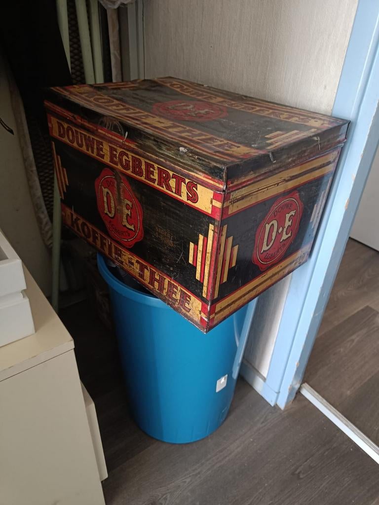 Vintage Douwe Egberts koffiekist – decoratief & opbergkist, Ophalen, Gebruikt, Koffie, Douwe Egberts