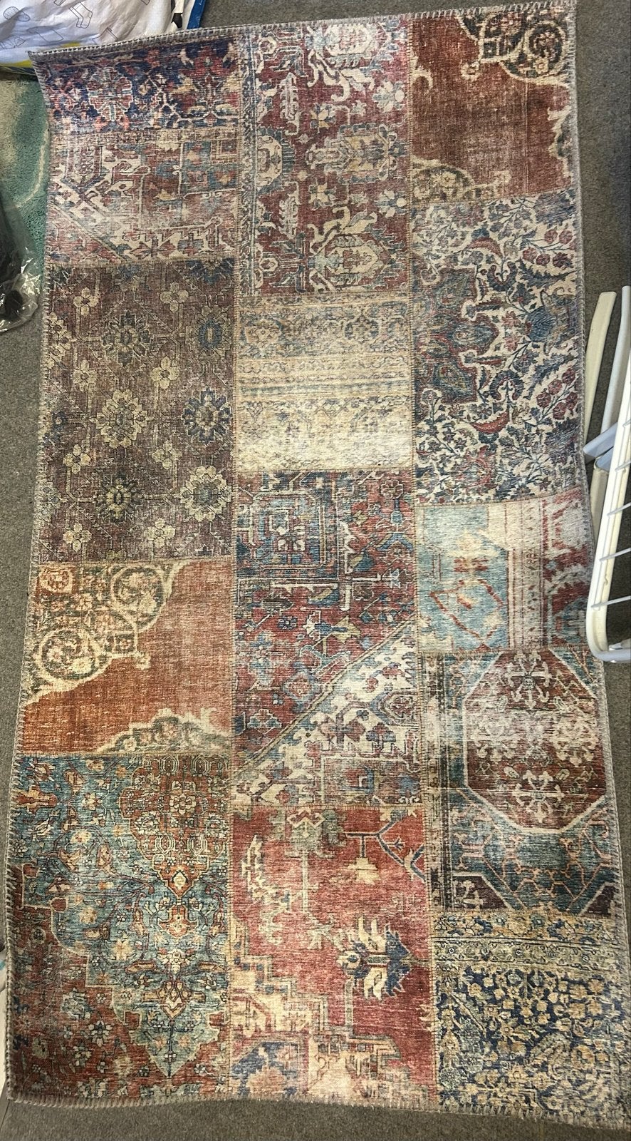 Prachtig Perzisch Patchwork Tapijt, 100 tot 150 cm, Zo goed als nieuw, Rechthoekig, Rood