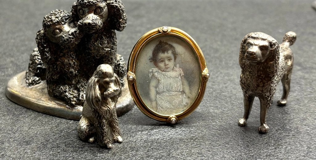 Foto lijst antiek 14k goud portret miniatuur medaillon dames