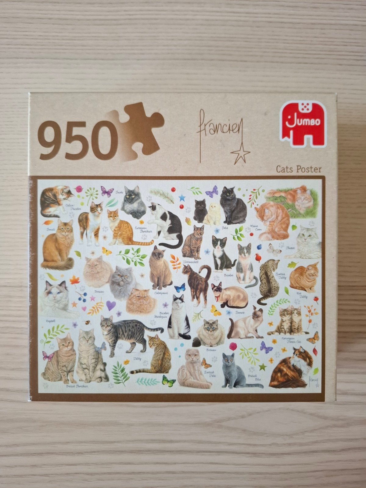Franciens katten puzzel 950 stukjes, Ophalen, 500 t/m 1500 stukjes, Gebruikt, Legpuzzel