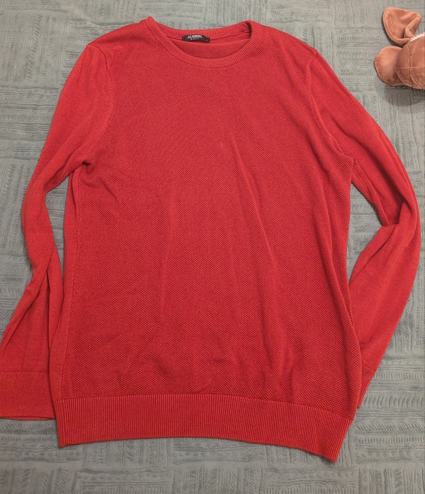 LC Waikiki Basic Rode Trui Maat L, Kleding | Heren, Maat 52/54 (L), LC Waikiki Basic, Ophalen of Verzenden, Zo goed als nieuw