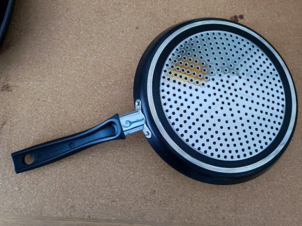 Twee pannenkoekenpannen, diameter 25 cm, Pannenkoekenpan, Overige materialen, Gebruikt, Ophalen of Verzenden