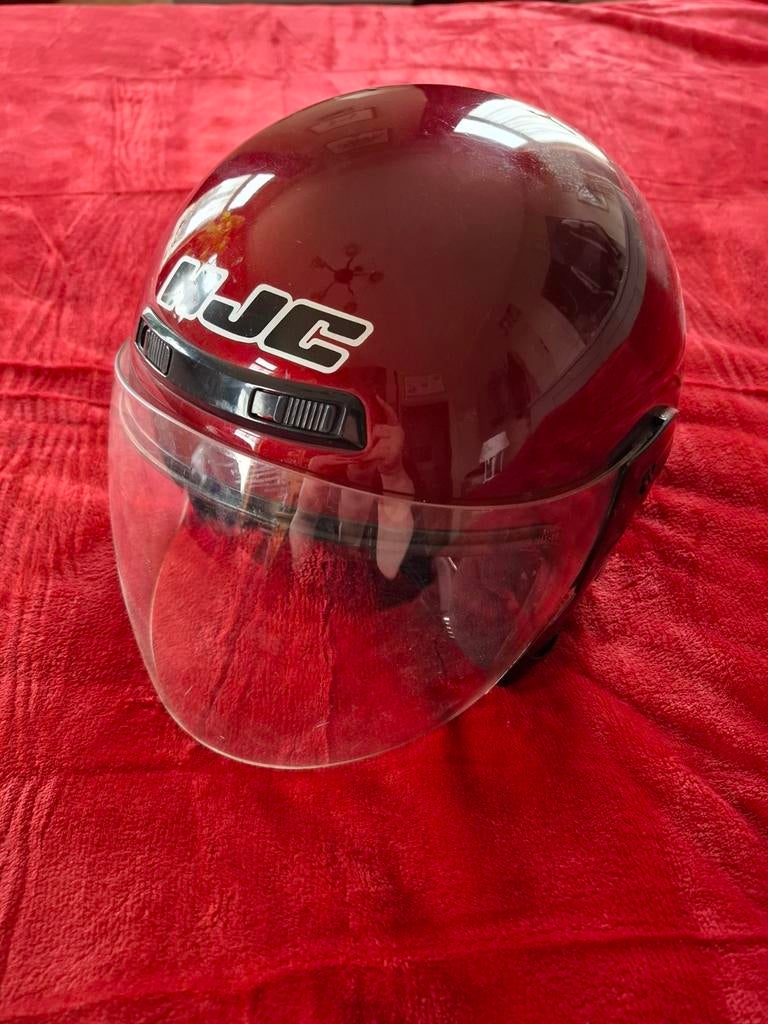 HJC Helm - jethelm pothelm - Maat M (58) - Rood - 1200 gram, Gebruikt, M, HJC, Ophalen of Verzenden