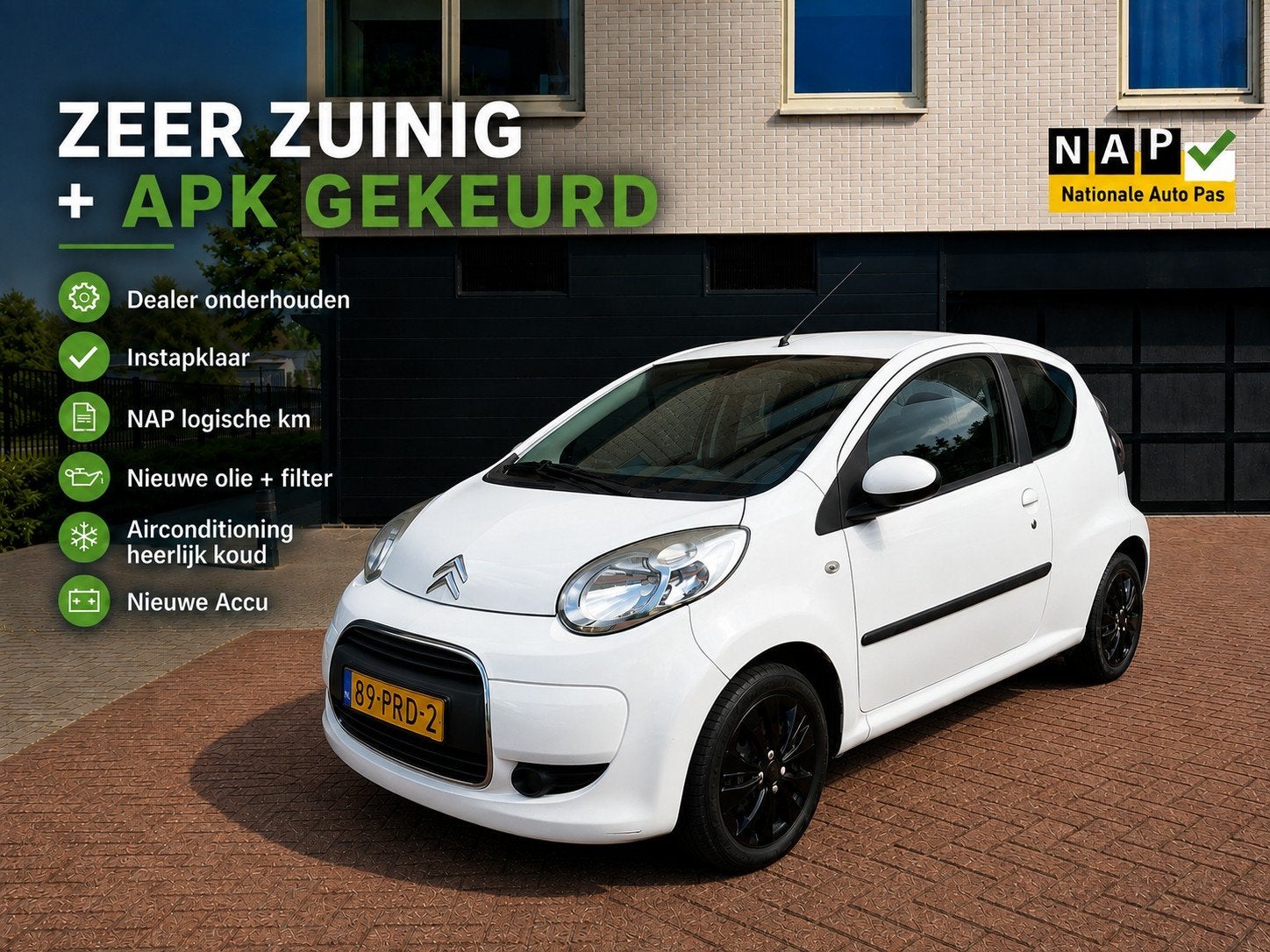 Citroën C1 1.0 2011 – AIRCO – NIEUWE APK - Zeer Zuinig, Euro 5, Elektrische ramen, 4 stoelen, C1