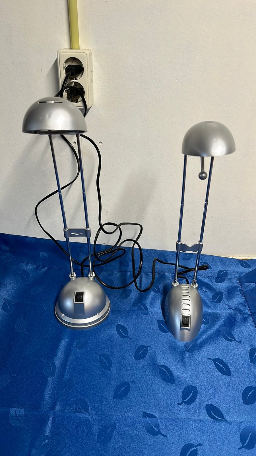 2 Bureau Lampen kleur grijs, Ophalen of Verzenden, Gebruikt, Minder dan 50 cm