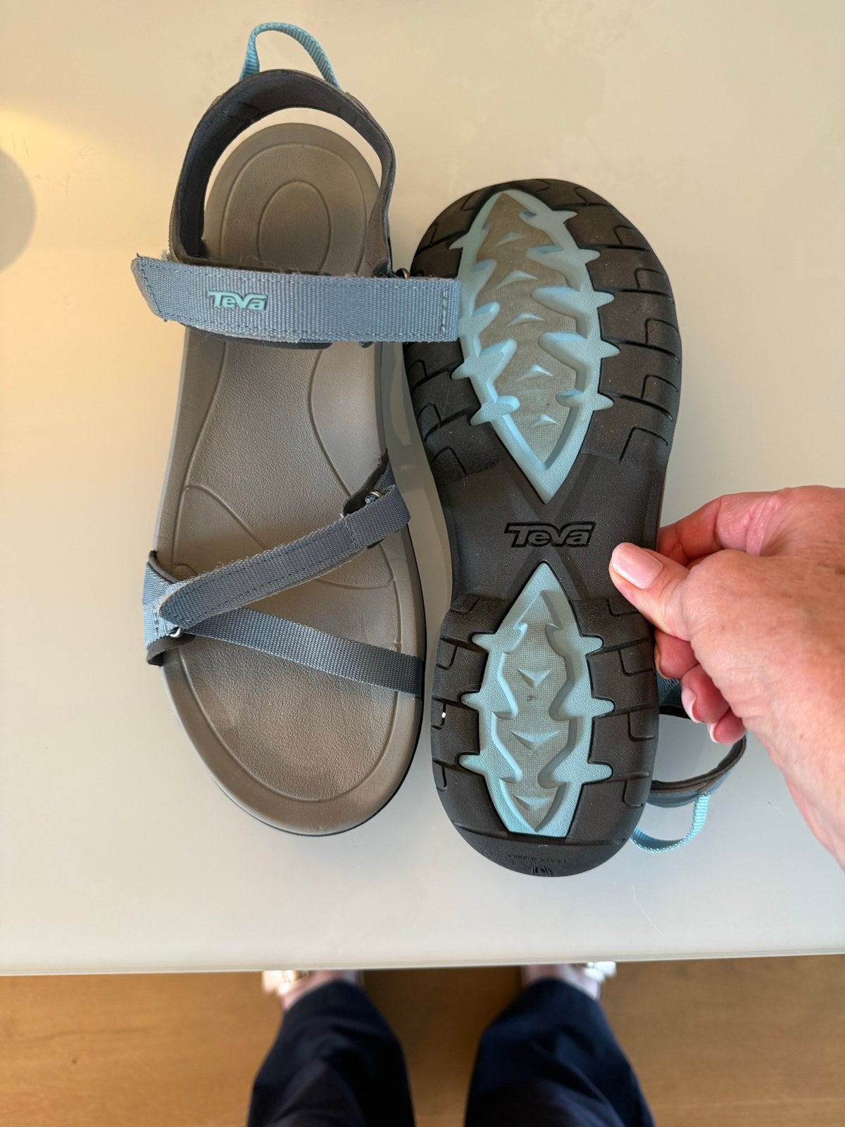 Teva sandalen maat 42 z.g.a.n., Ophalen of Verzenden, Zo goed als nieuw, Blauw, Sandalen of Muiltjes