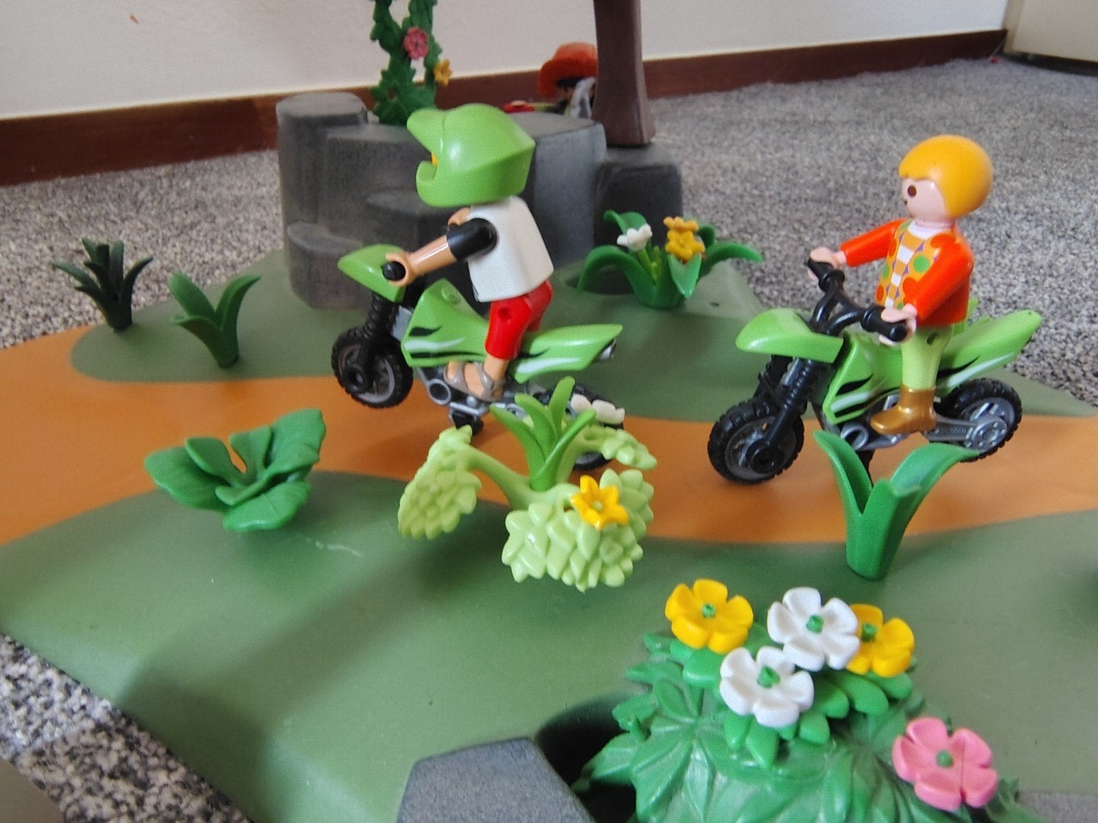Playmobil Bos/Eiland met jongens op de crossmotor, Ophalen of Verzenden, Gebruikt, Jongen