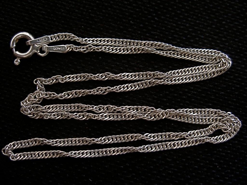 Zilveren 925 sterling zilver ketting singapore schakel 40cm, Sieraden, Tassen en Uiterlijk, Kettingen, Verzenden, Nieuw, Zilver
