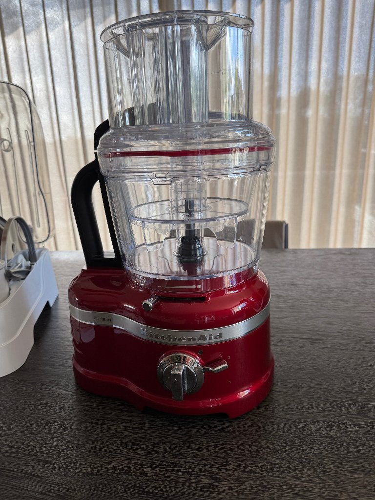 KitchenAid Artisan Foodprocessor Rood - Zo goed als nieuw, Ophalen, 2 snelheden, 3 tot 4 liter, Zo goed als nieuw
