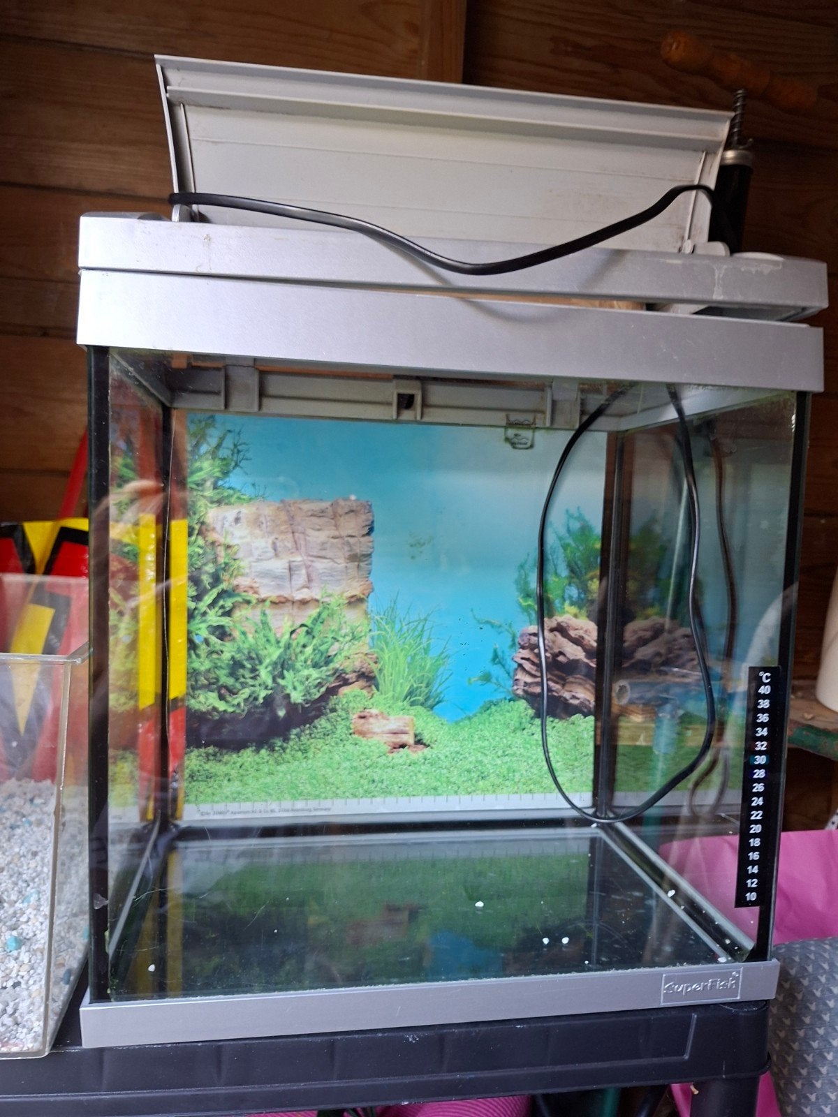 Aquarium met postertje, Dieren en Toebehoren, Ophalen, Leeg aquarium