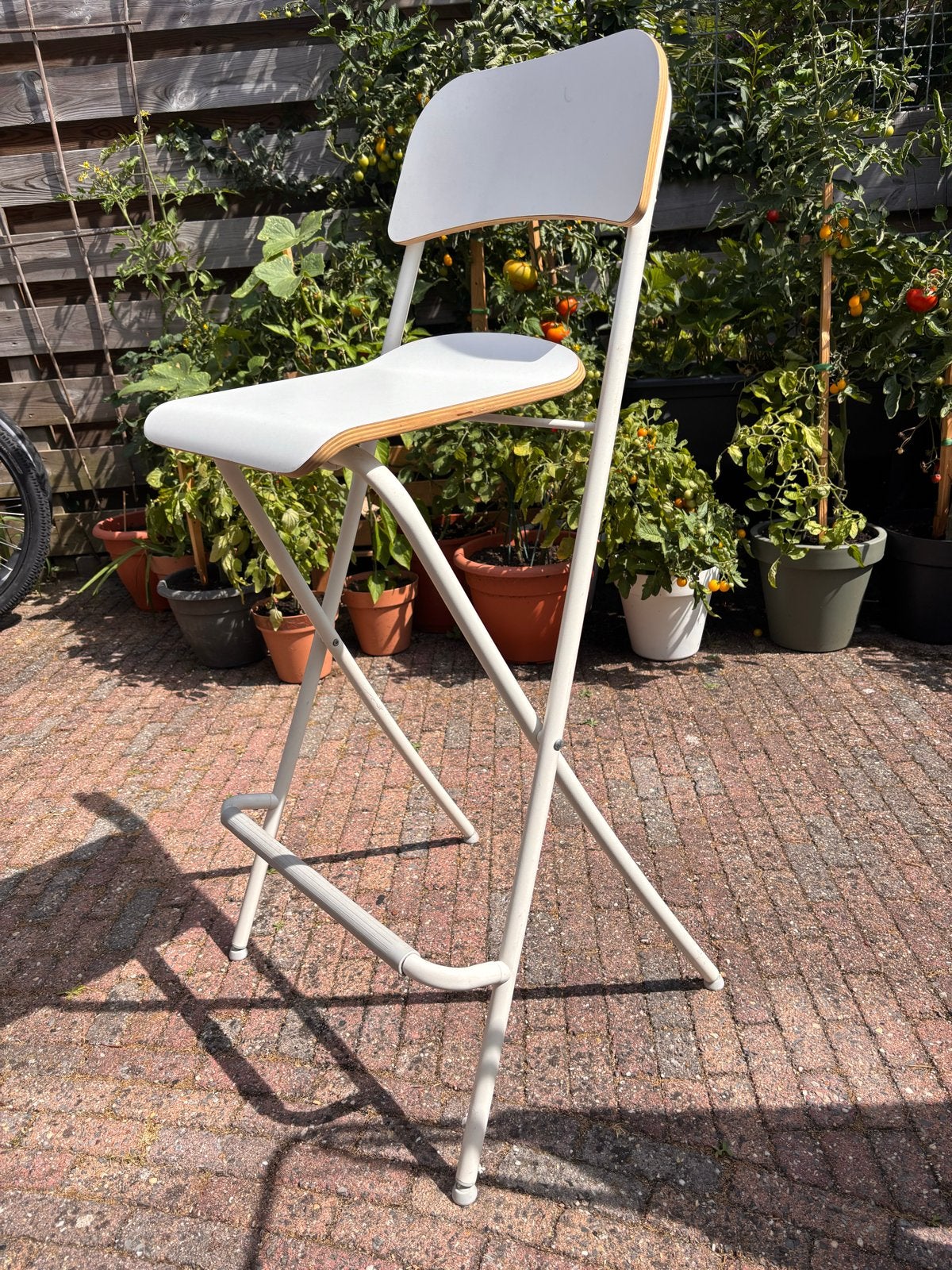 IKEA Franklin barkruk, wit, opvouwbaar, Ophalen, Gebruikt, 60 tot 90 cm, 1 kruk