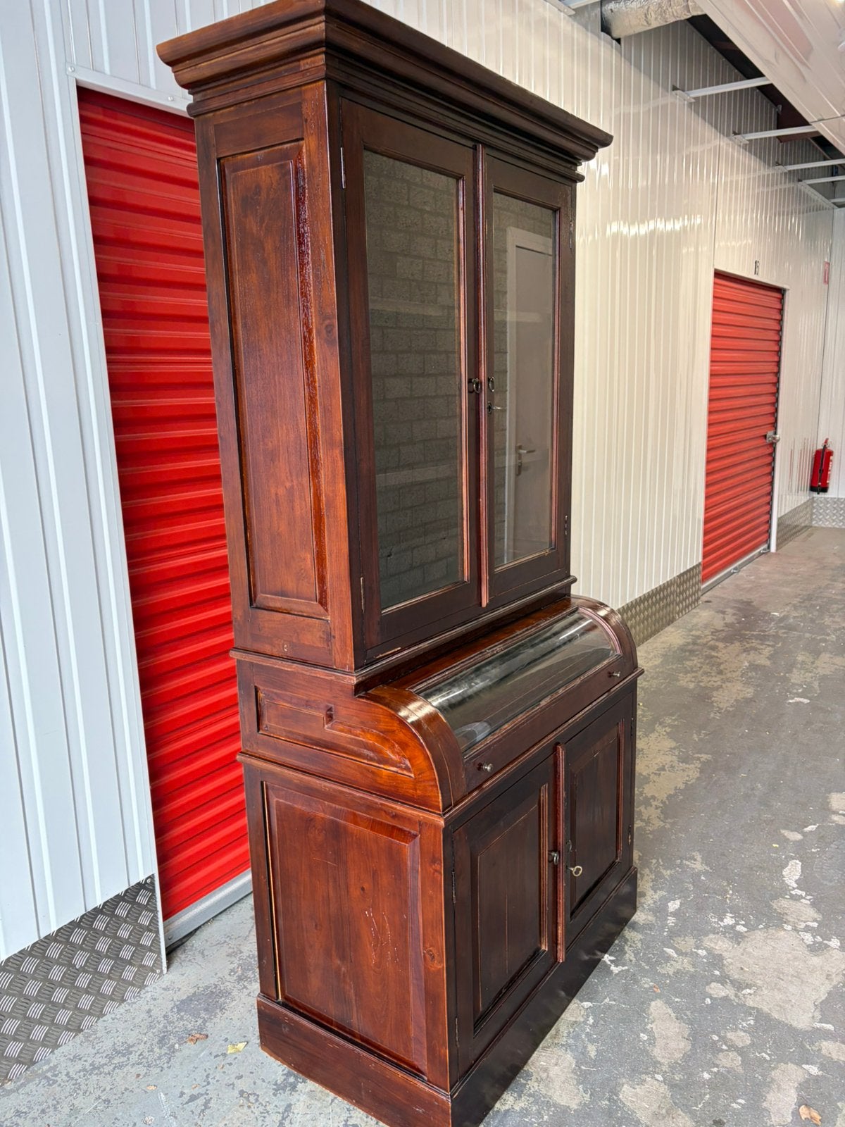 Grutterskast Buffetkast teak koloniaal antiek, Gebruikt, Teakhout, 50 tot 75 cm, 200 cm of meer