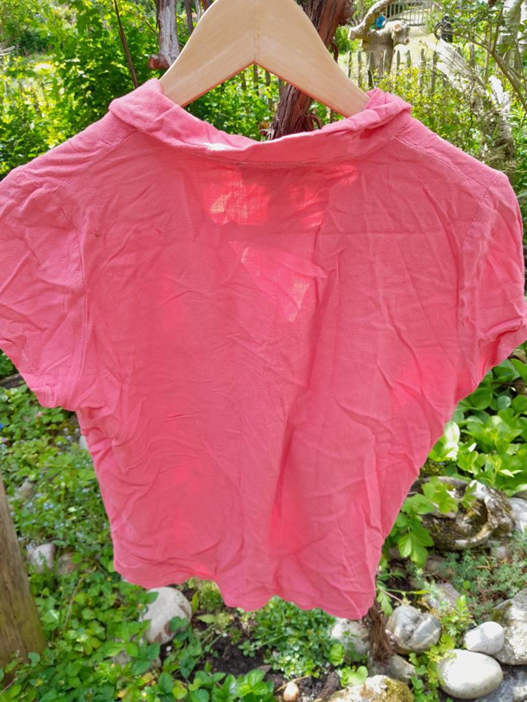 King Louie roze blouse met bloemenborduursel, maat 40, Maat 38/40 (M), Ophalen of Verzenden, Zo goed als nieuw, Korte mouw