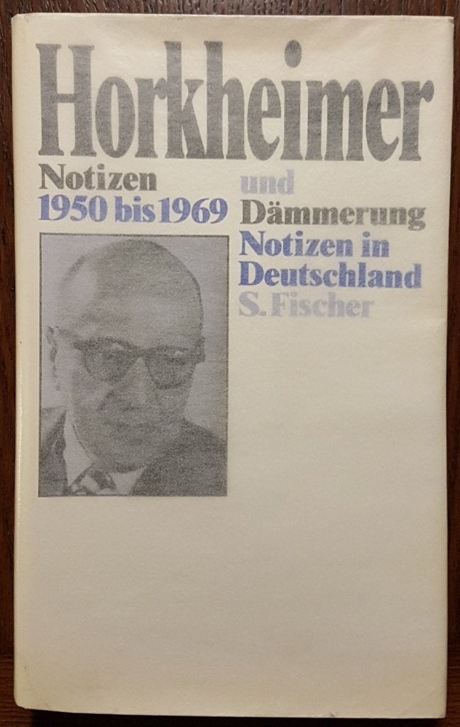 Horkheimer - Notizen in Deutschland 1950-1969, Ophalen of Verzenden, Zo goed als nieuw