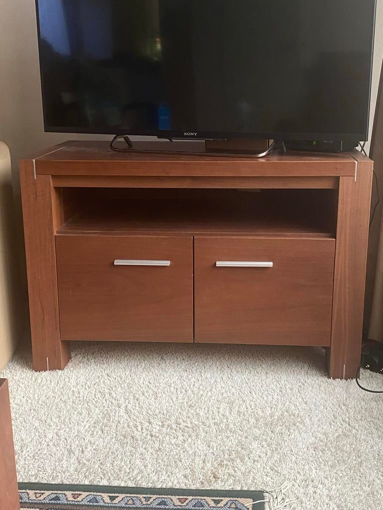 Noten houten tv meubel 90x50, Gebruikt, Minder dan 100 cm, 25 tot 50 cm, Overige houtsoorten
