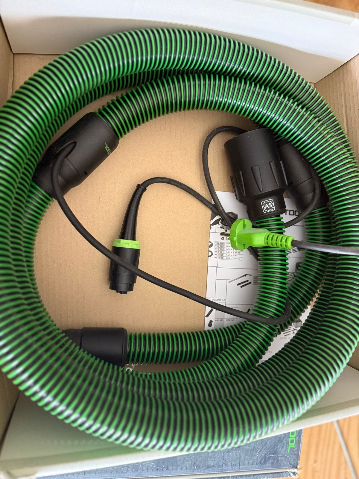 Festool Antistatische Stofzuigerslang D27x3,5m met Kabel, Ophalen of Verzenden, Nieuw