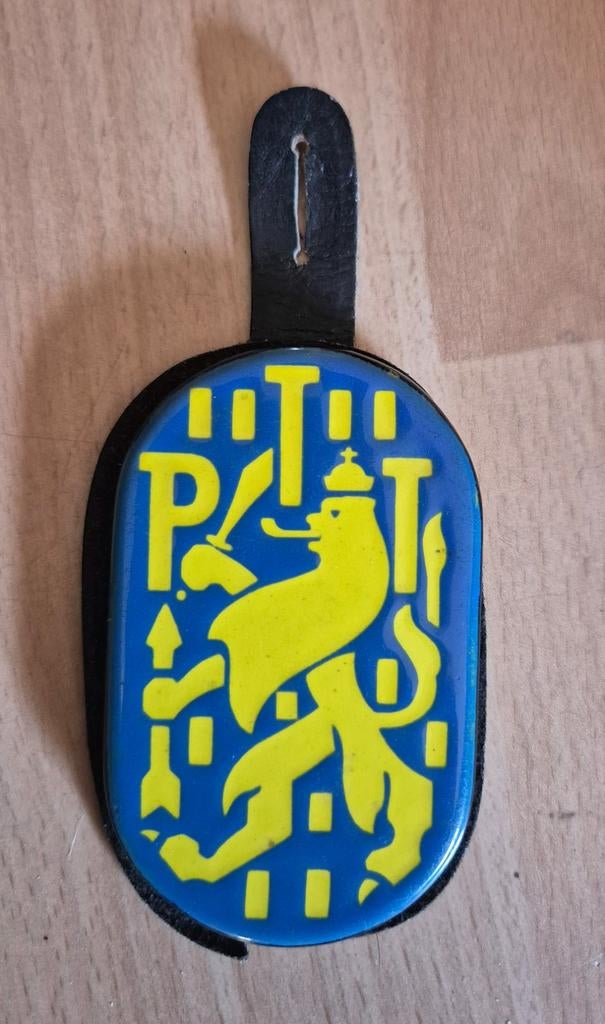 Emaille PTT uniformplaatje, Ophalen of Verzenden, Gebruikt, Reclamebord