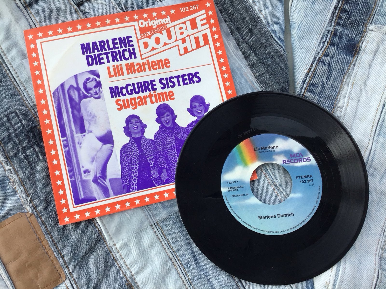 Marlene Dietrich & McGuire Sisters - Lili Marlene / Sugartim, Cd's en Dvd's, Gebruikt, 7 inch, Ophalen of Verzenden, Pop