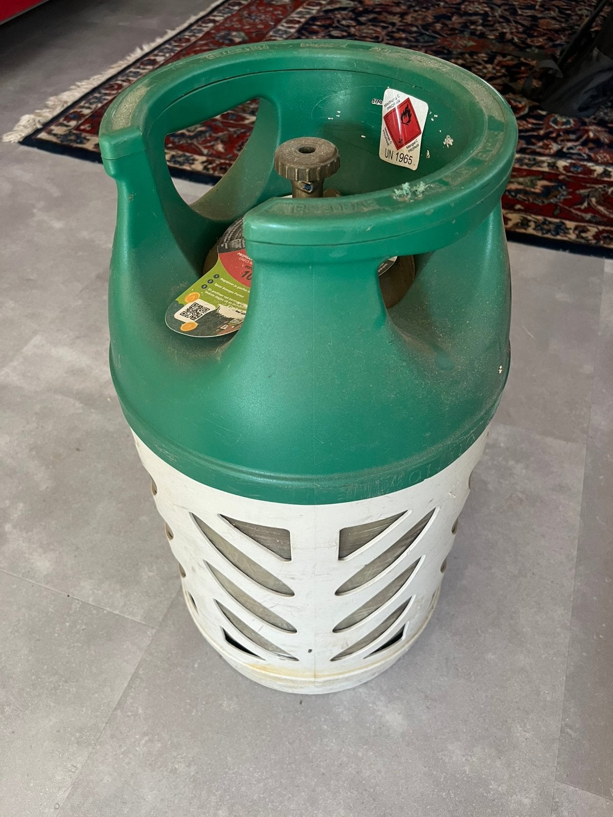 Benegas 10kg groen, 1/3 gevuld., Ophalen, Zo goed als nieuw