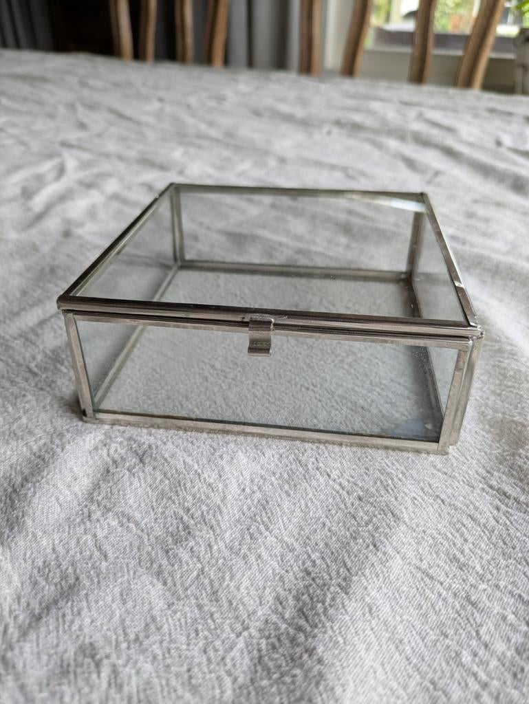 Mooie vitrine box van glas, showcase, Ophalen of Verzenden