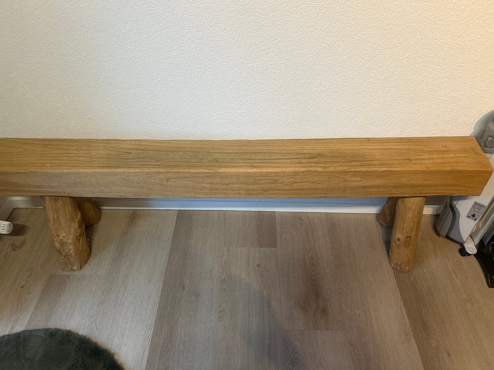 Massief eiken houten bankje 170x50 - Ook achter bed, Ophalen, Gebruikt, Bruin, Eén