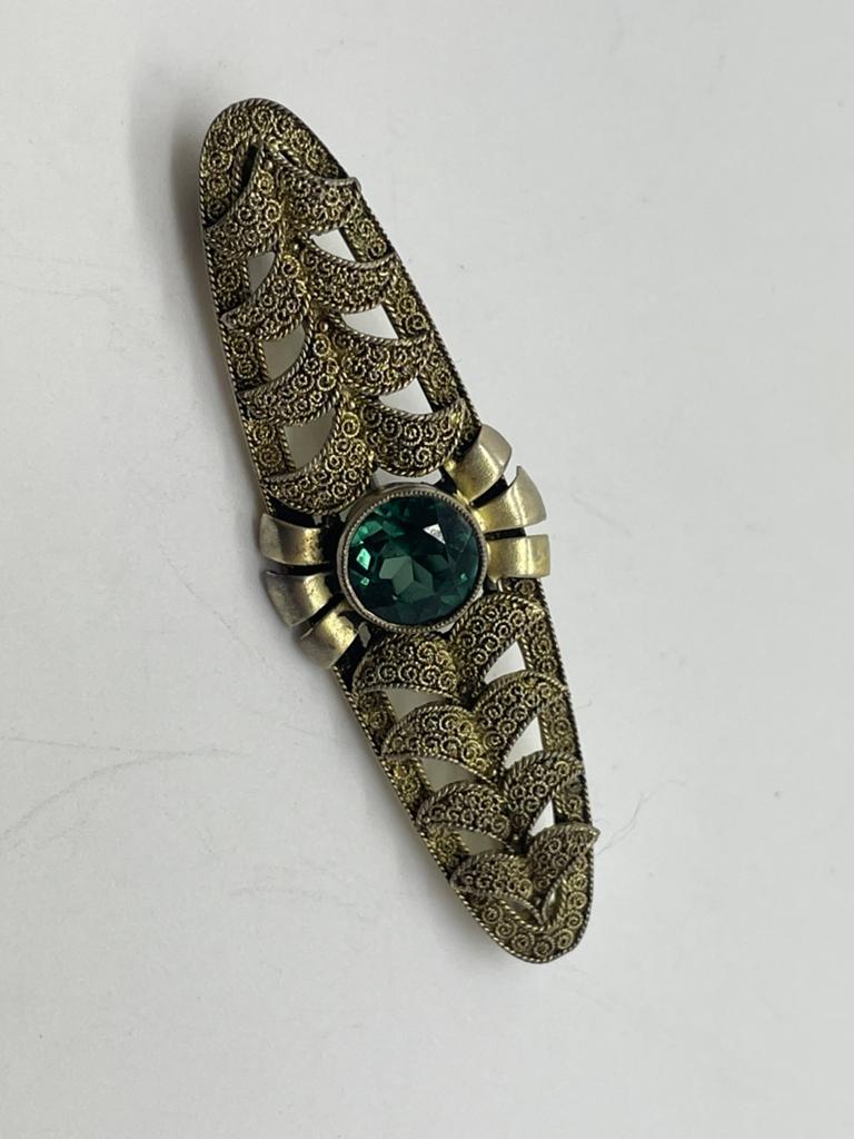 E94 Prachtige zilveren broche Theodor Fahrner, Sieraden, Tassen en Uiterlijk, Ophalen of Verzenden, Zilver, Broche, Met edelsteen