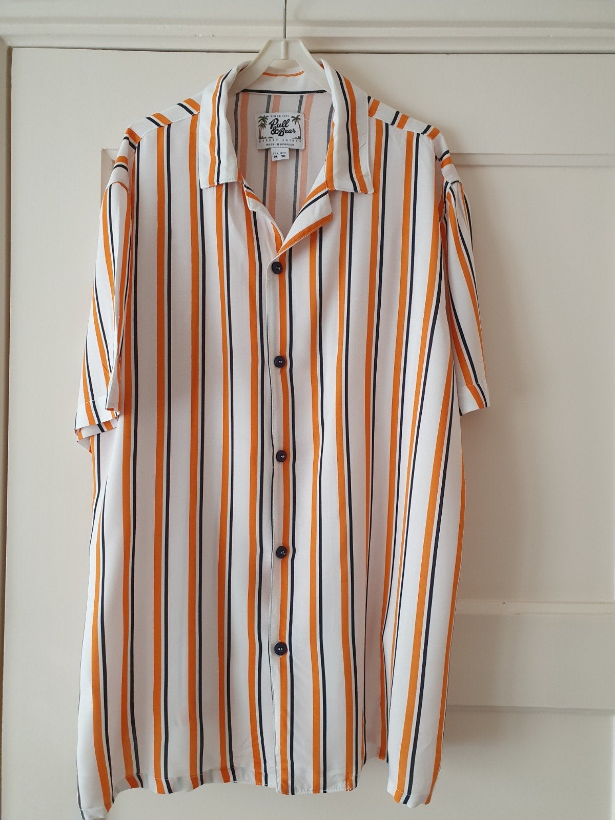 Pull & Bear oranje gestreepte blouse maat 38, Ophalen of Verzenden, Zo goed als nieuw, Oranje