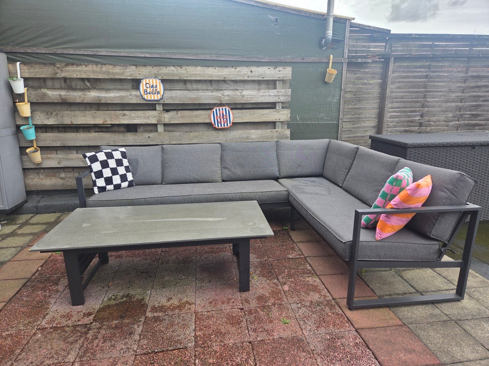 VONGE Loungeset 6 personen met verstelbare tafel, Tuin en Terras, Ophalen, Gebruikt, 6 zitplaatsen, Aluminium