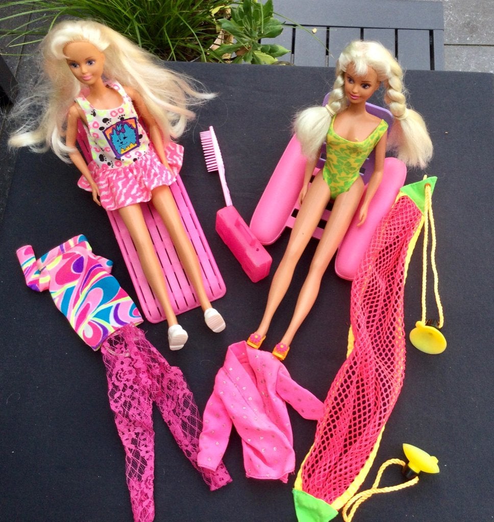 Vintage Barbie poppen met accessoires en kleding, Ophalen of Verzenden, Gebruikt, Pop