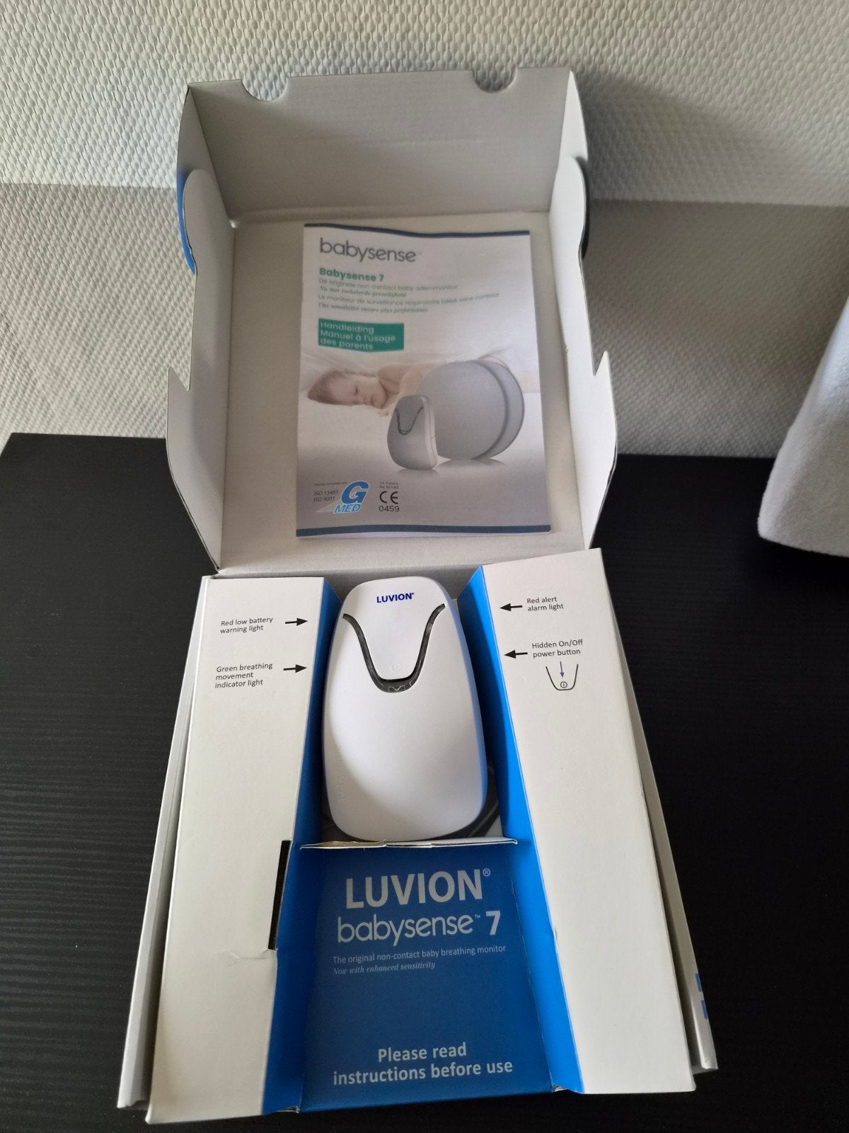 Luvion Babysense 7 Ademhalings- en Bewegingsmonitor, Ophalen, Zo goed als nieuw, 250 meter of meer