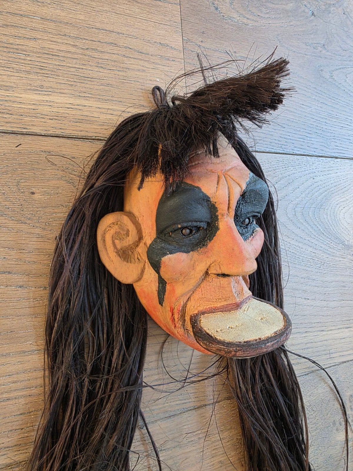 Uniek handgemaakt masker uit Iquitos, Peru, Antiek en Kunst, Handgemaakt, Natuurlijk materiaal, Masker, Ophalen of Verzenden