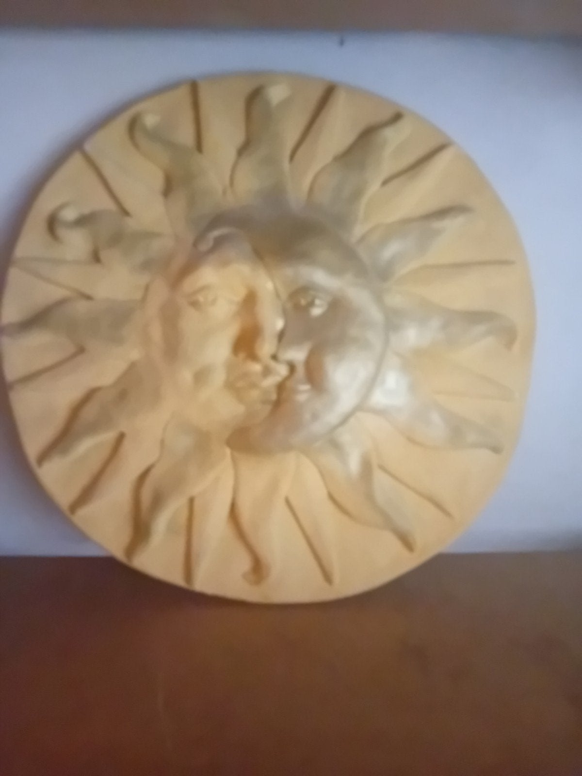 Wanddecoratie Zon en Maan - Uniek en Sfeervol, Ophalen, Overige stijlen, Zo goed als nieuw, Steen/keramiek