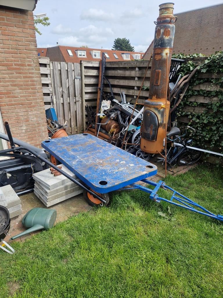 Bolderkar groot metaal, Doe-het-zelf en Verbouw, Transportwagens, 100 liter of meer, Ophalen, Transportkar