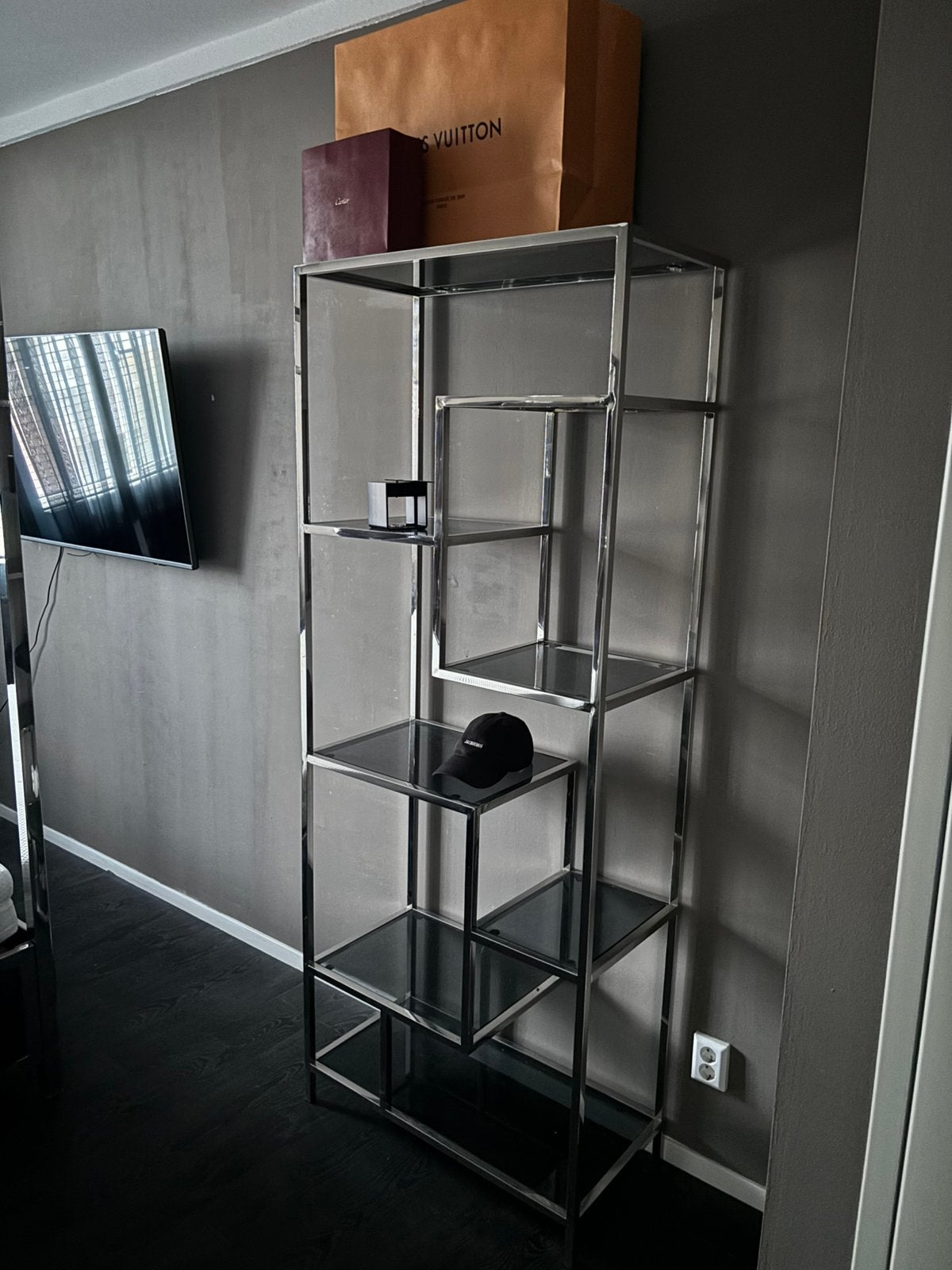 Stelling vakken kast chrome glas, Ophalen of Verzenden, Zo goed als nieuw