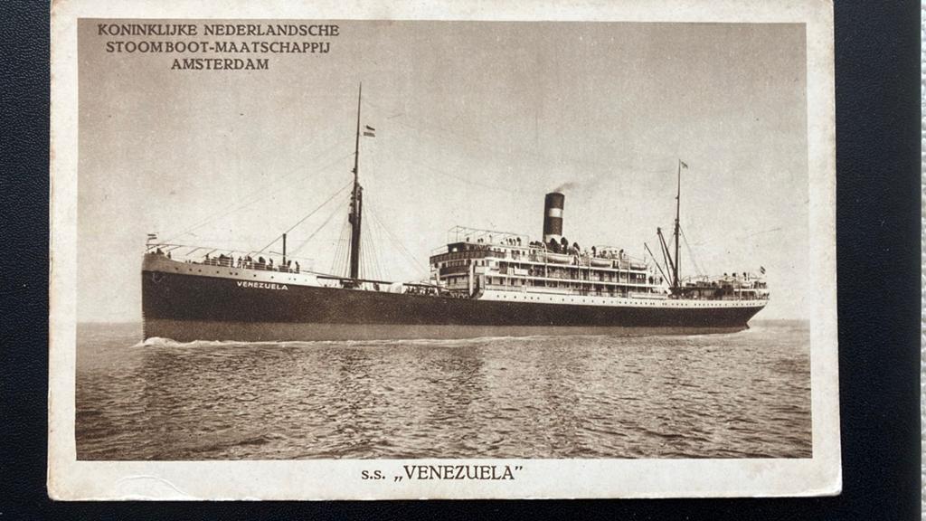 VENEZUELA   pass. KNSM rederijkaart ,chamois, oud, Verzamelen, Ophalen of Verzenden, Zo goed als nieuw, Kaart, Foto of Prent