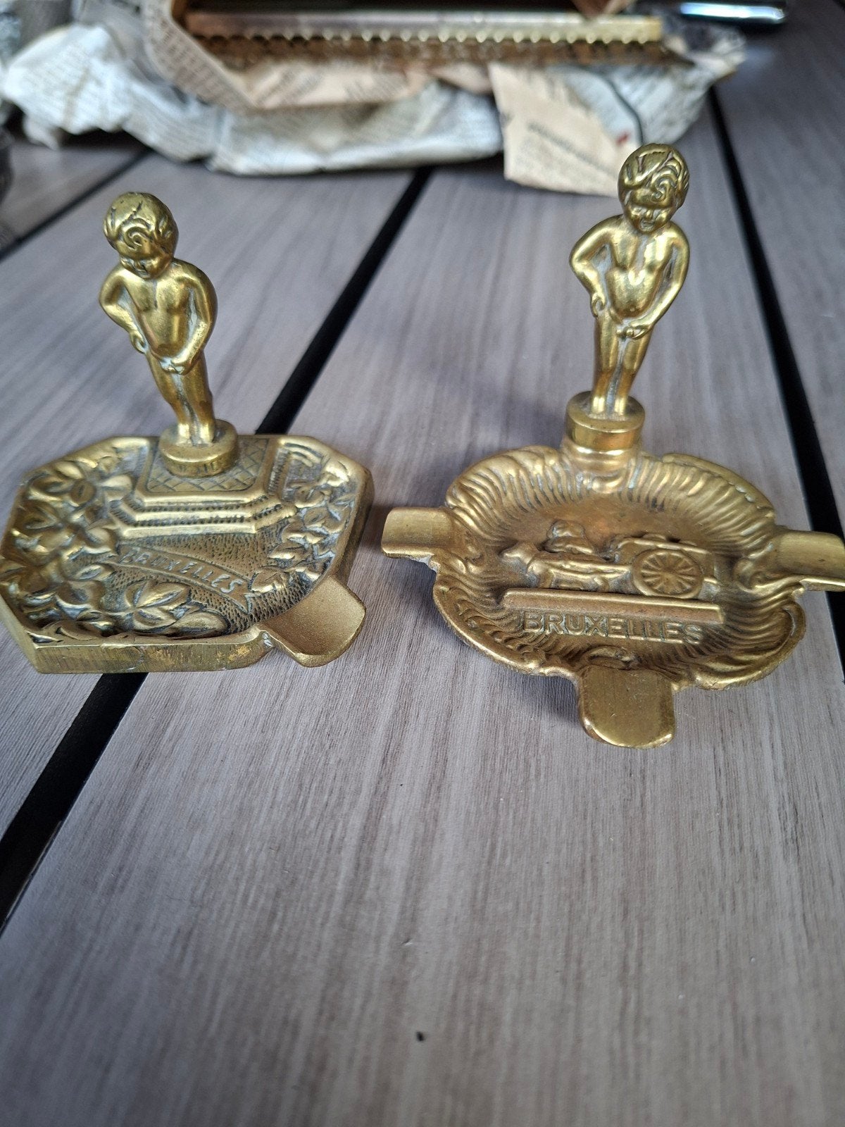 2x asbak Manneke Pis, Antiek en Kunst, Ophalen