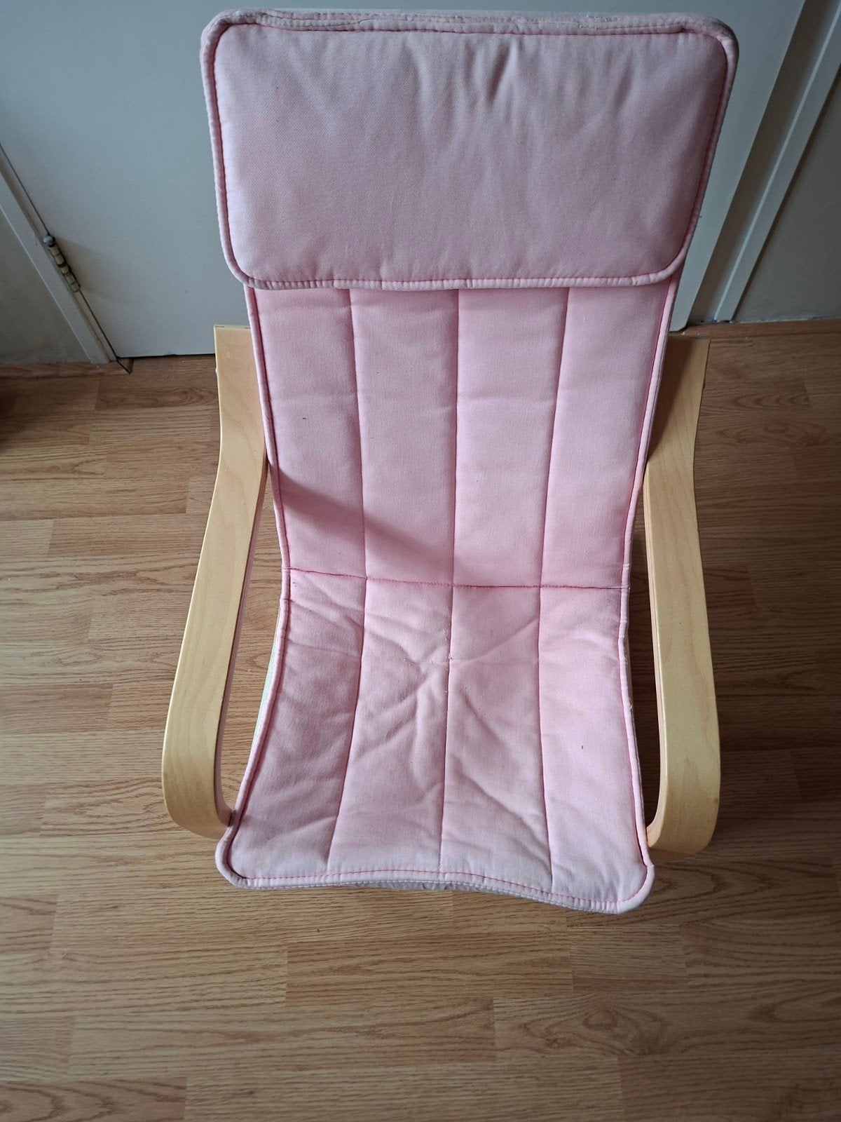 Ikea Poäng kinderstoel - lichtroze, wasbaar kussen, Ophalen, Gebruikt, Stoel